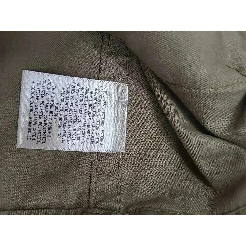 Anthropologie Faux Fur-Trimmed Field Parka Olive Green Jacket Women’s Large - Picture 6 of 8